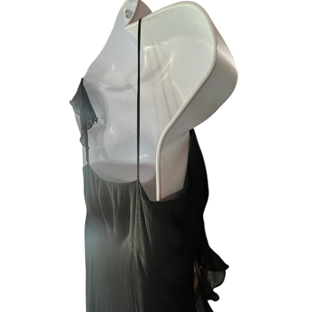 Banana Republic Womens Black Silk Chiffon Dress Size 4P - Picture 10 of 11